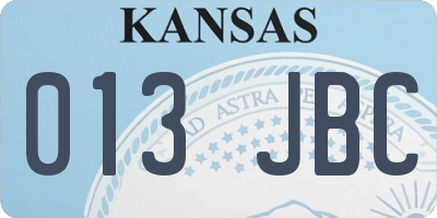 KS license plate 013JBC