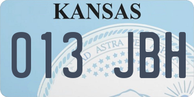 KS license plate 013JBH