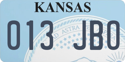 KS license plate 013JBO