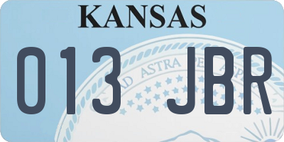 KS license plate 013JBR