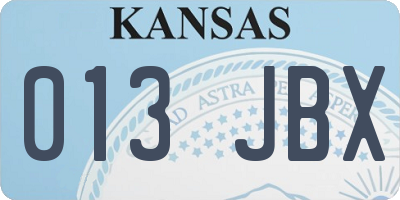 KS license plate 013JBX