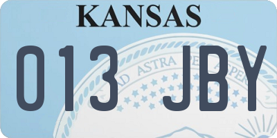 KS license plate 013JBY