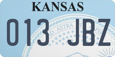 KS license plate 013JBZ