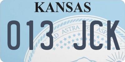 KS license plate 013JCK
