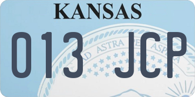 KS license plate 013JCP