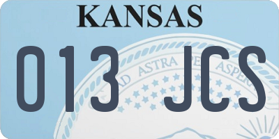KS license plate 013JCS