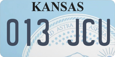 KS license plate 013JCU