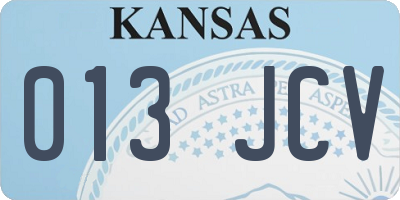 KS license plate 013JCV