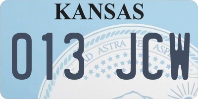 KS license plate 013JCW