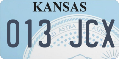 KS license plate 013JCX