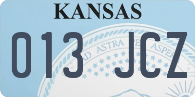 KS license plate 013JCZ