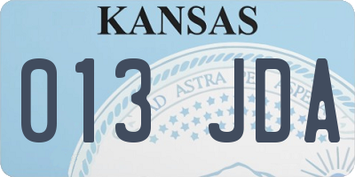 KS license plate 013JDA