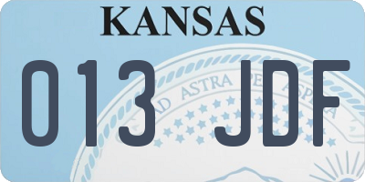 KS license plate 013JDF