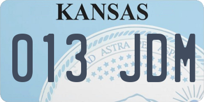 KS license plate 013JDM