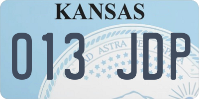 KS license plate 013JDP