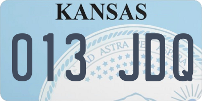 KS license plate 013JDQ