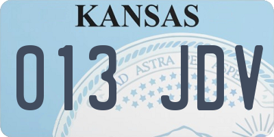 KS license plate 013JDV