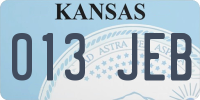 KS license plate 013JEB