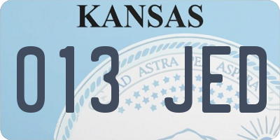 KS license plate 013JED