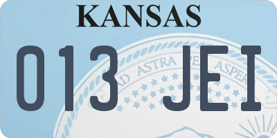 KS license plate 013JEI