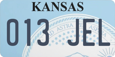 KS license plate 013JEL