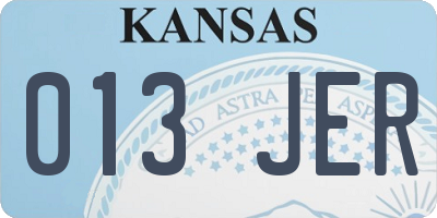 KS license plate 013JER