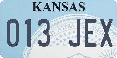 KS license plate 013JEX