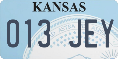 KS license plate 013JEY