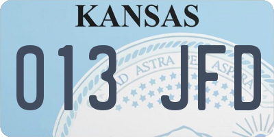 KS license plate 013JFD