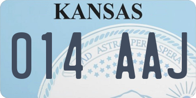 KS license plate 014AAJ