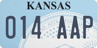 KS license plate 014AAP