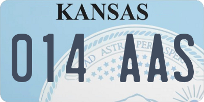 KS license plate 014AAS