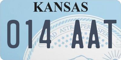 KS license plate 014AAT