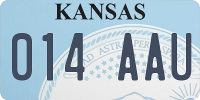 KS license plate 014AAU