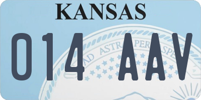 KS license plate 014AAV