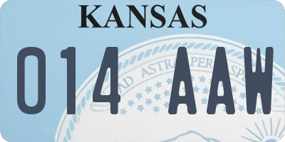KS license plate 014AAW