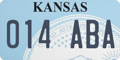KS license plate 014ABA