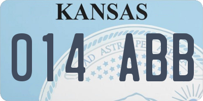 KS license plate 014ABB