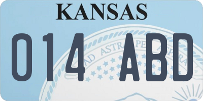 KS license plate 014ABD