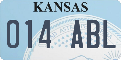KS license plate 014ABL