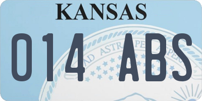 KS license plate 014ABS