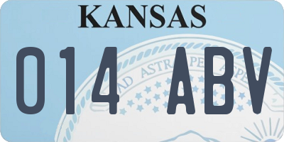 KS license plate 014ABV