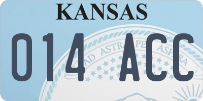 KS license plate 014ACC
