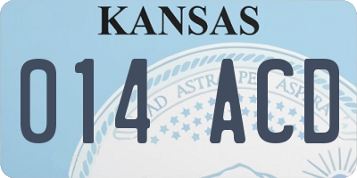KS license plate 014ACD