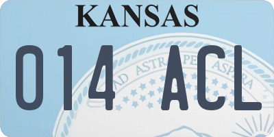 KS license plate 014ACL