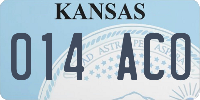 KS license plate 014ACO