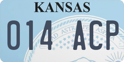KS license plate 014ACP