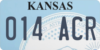 KS license plate 014ACR