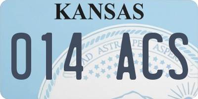 KS license plate 014ACS