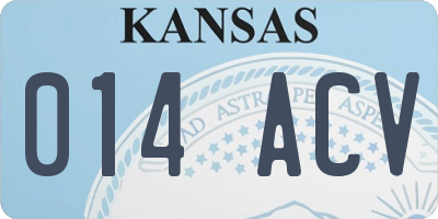 KS license plate 014ACV